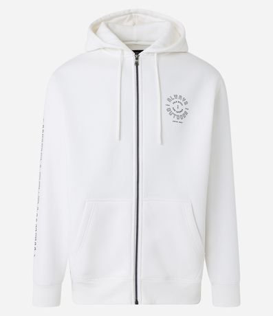 Menor preço em Blusão Aberto em Moletom com Capuz Zíper e Lettering Always Outdoor