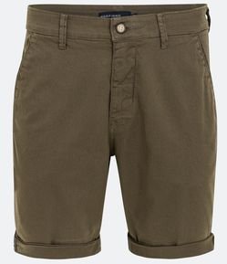 Bermuda Slim em Sarja com Bolso e Barra Italiana