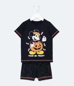 Pijama Corto Infantil Estampa Mickey Halloween - Talle 2 a 4 años