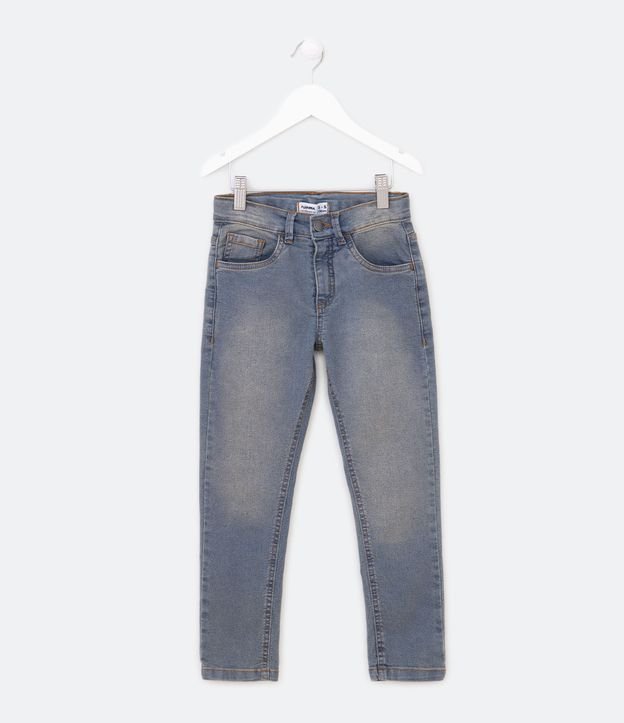 Calça Slim Infantil em Jeans - Tam 5 a 14 Anos