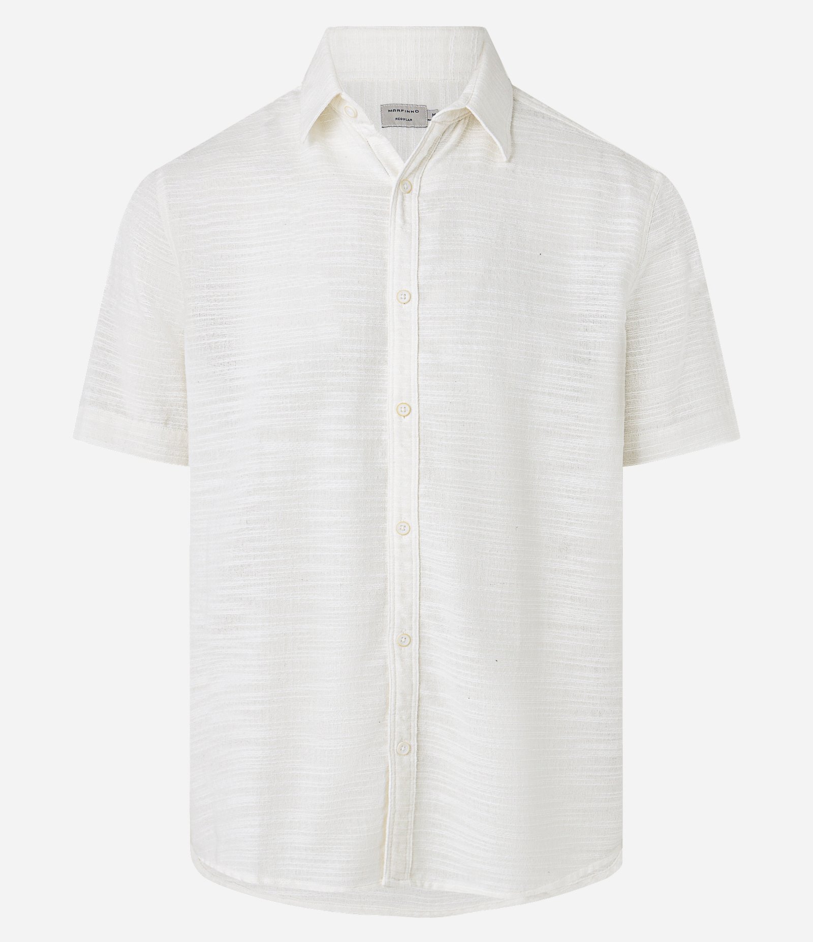 Camisa Comfort em Algodão Texturizado com Listras Off White 5