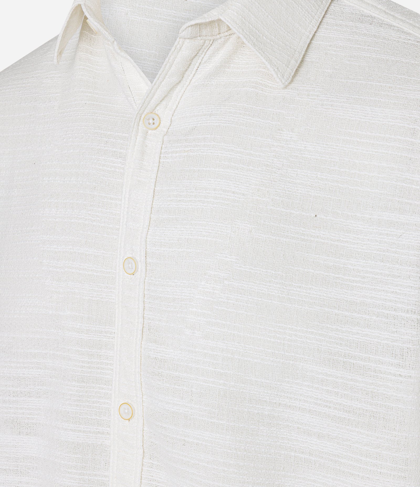 Camisa Comfort em Algodão Texturizado com Listras Off White 6