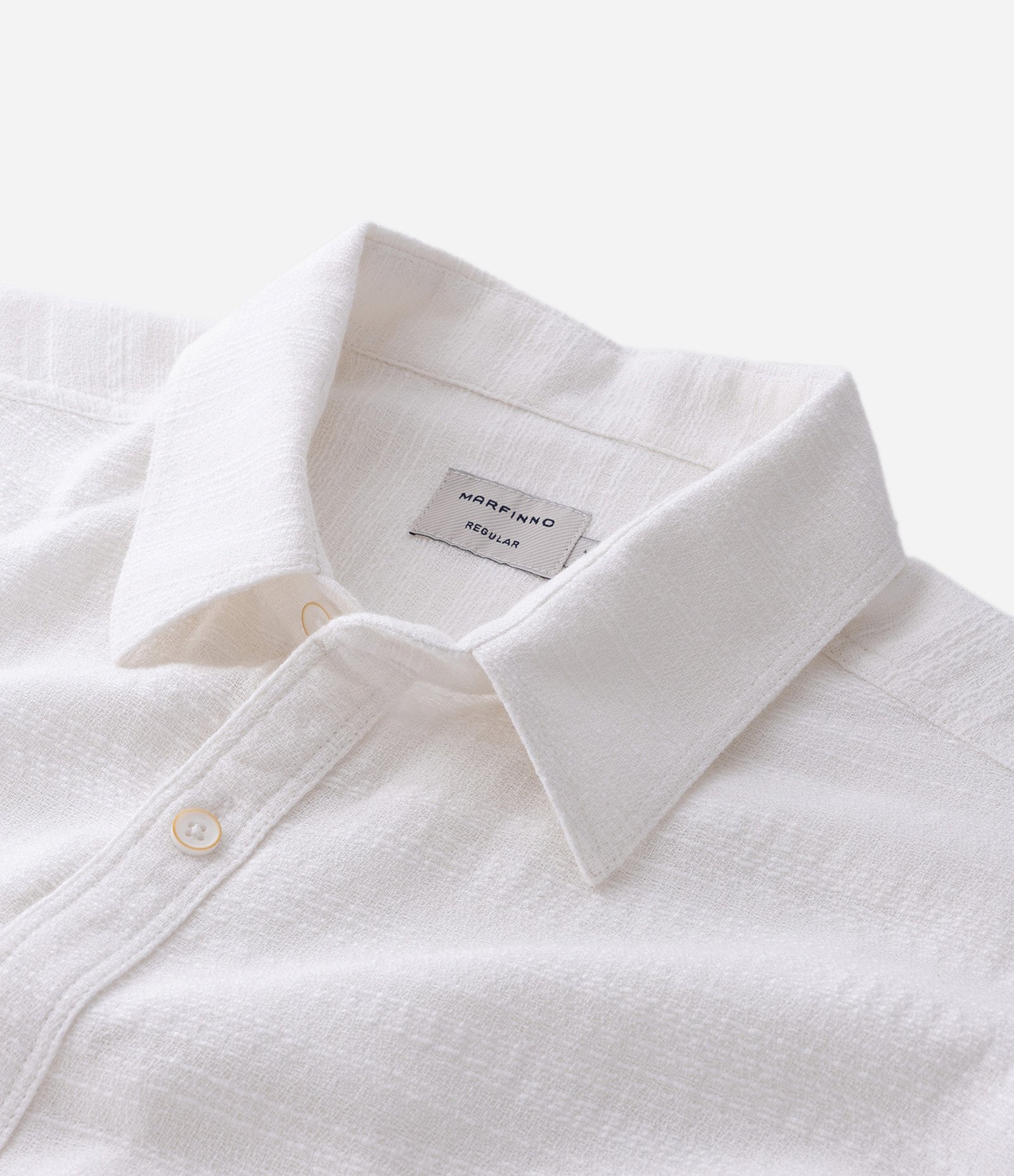 Camisa Comfort em Algodão Texturizado com Listras Off White 8