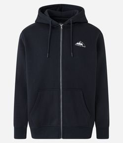 Blusão Aberto em Moletom com Zíper e Estampa Montanha Outdoor Stuff