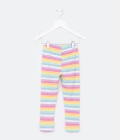 Calça Legging Infantil Canelada Listrada com Glitter - Tam 1 a  5 Anos