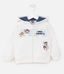 Casaco Infantil com Forro Quentinho Capuz Contrastante e Estampa Patrulha Canina - Tam 2 a 5 Anos