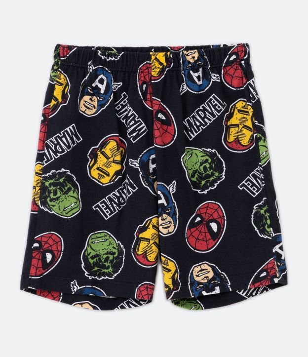 Pijama Corto Infantil con Estampado Marvel y Carterita - Talle 4 a 12 años Negro 3