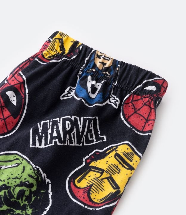 Pijama Corto Infantil con Estampado Marvel y Carterita - Talle 4 a 12 años Negro 4