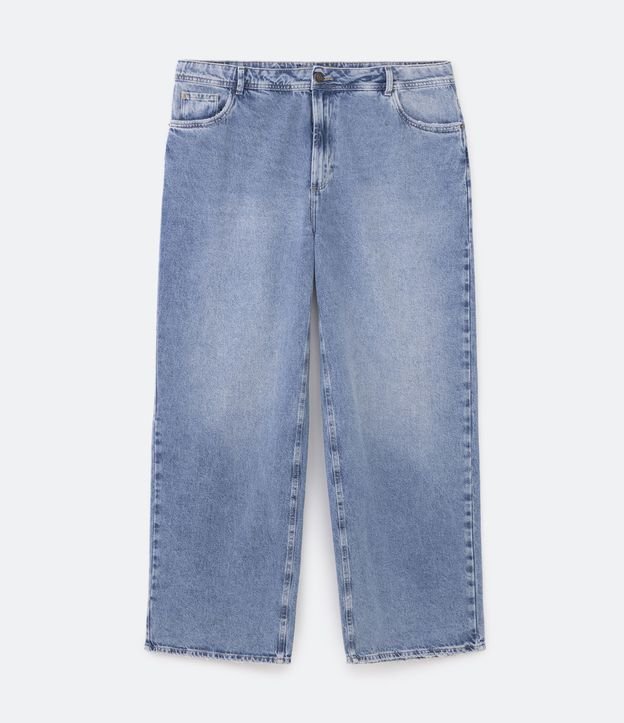Calça Wide Leg Jeans com Cintura Média Curve & Plus Size Azul 6