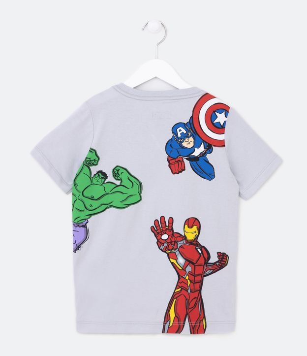 Camiseta Infantil Marvel Manga Curta Pantera Negra Mescla Cinza