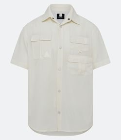 Camisa Oversized em Oxford com Bolsos Táticos