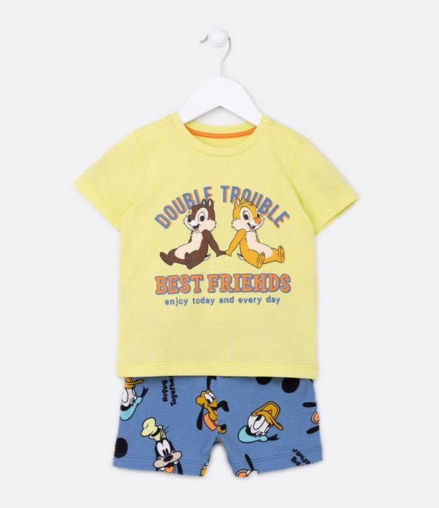 Pijama Corto Infantil con Estampado Chip y Dale - Talle 2 a 4 años Amarillo 1