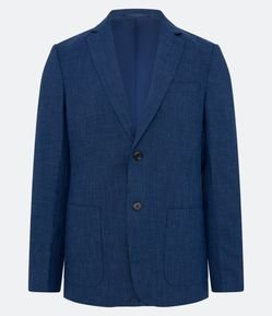 Blazer Slim com Textura Bolsos Aparentes e Efeito Mesclado