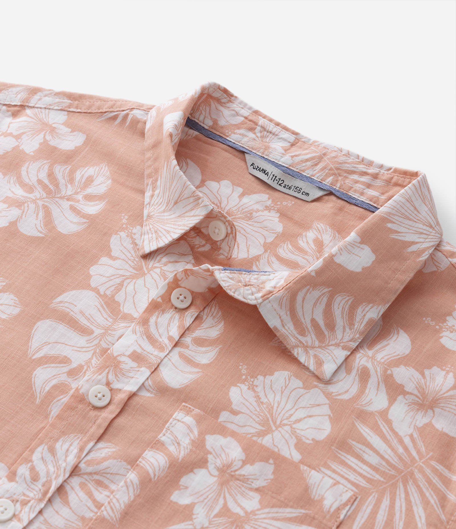 Camisa Manga Curta Infantil com Estampa Floral - Tam 5 a 14 anos Rosé 3