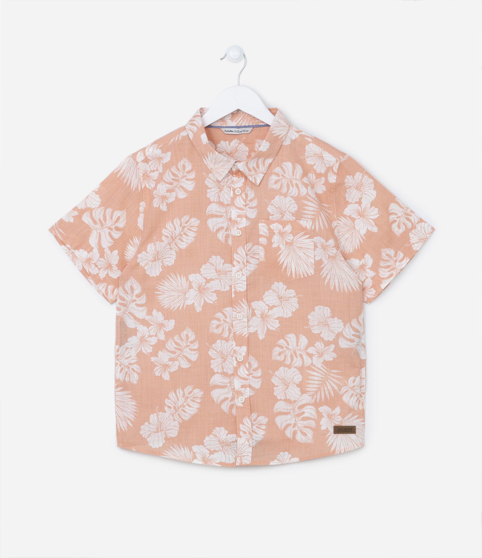 Camisa Manga Curta Infantil com Estampa Floral - Tam 5 a 14 anos Rosé 1