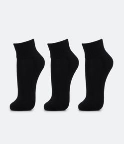 Kit 03 Meias Cano Baixo Esportivas com Sola Atoalhada