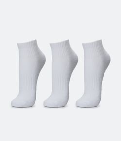 Kit 03 Meias Cano Baixo Esportivas com Sola Atoalhada