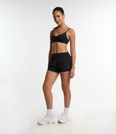 Shorts Saia Fitness Feminino com Tela em DryFit Poliamida com