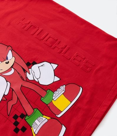 Camiseta Infantil Estampa Knuckles Turma Sonic com Máscara - Tam 4 a 12  Anos Vermelho