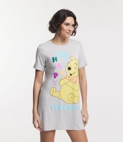 Camisola Curta em Meia Malha com Estampa do Ursinho Pooh
