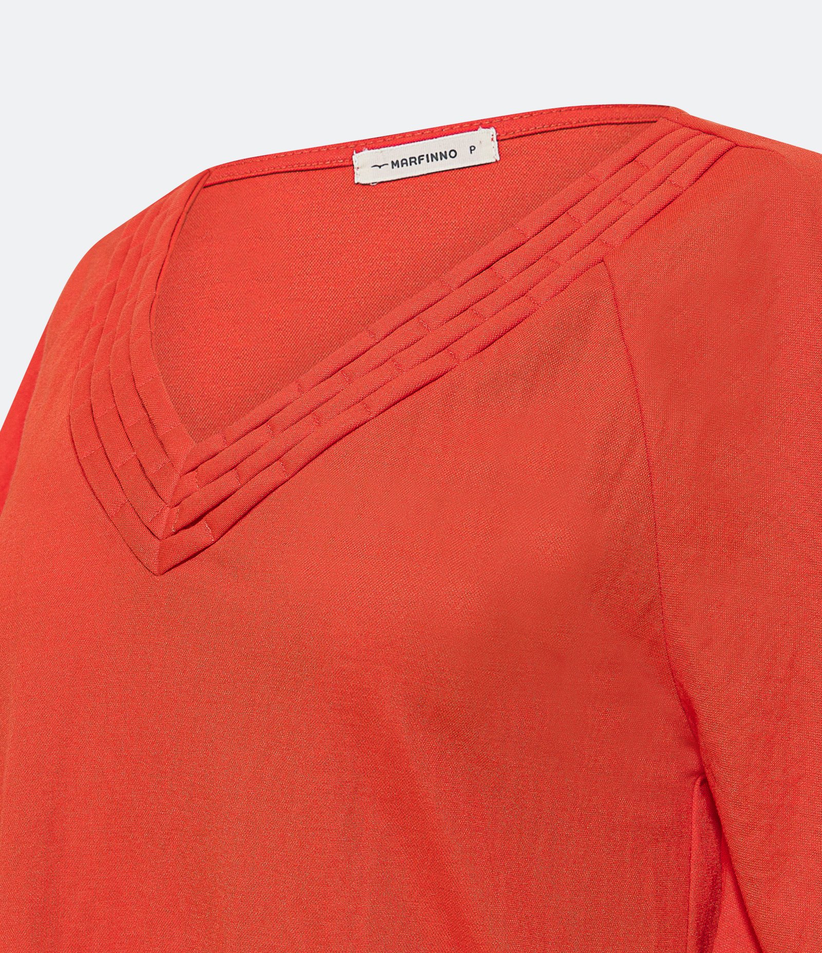 Blusa em Orly com Decote Trabalhado Laranja 6