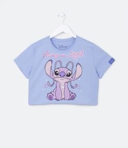 Blusa Cropped Infantil com Estampa Angel - Tam 5 a 14 Anos