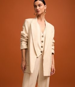 Blazer em Viscose com Forro Listrado