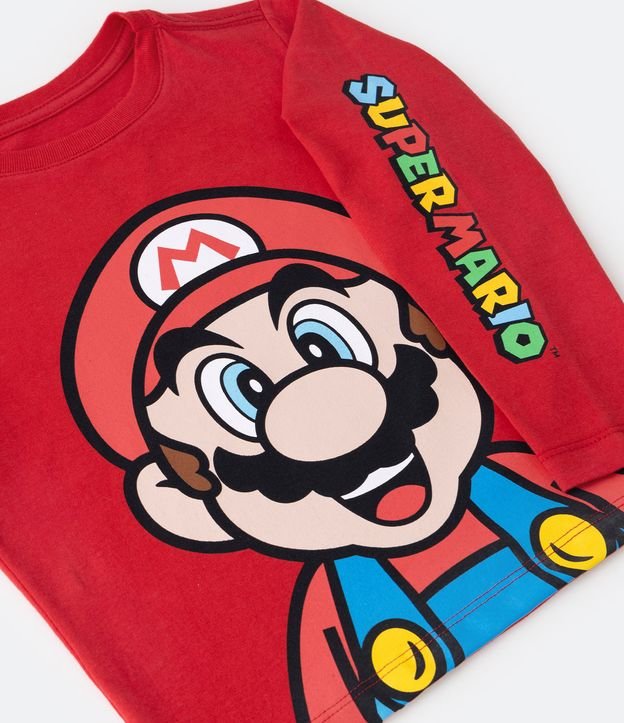 Camiseta Infantil com Estampa do Mario Bros - Tam 3 a 10 Anos Vermelho