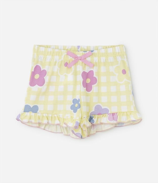Pijama Curto Infantil com Estampa Coelhinho com Florzinhas - Tam 1 a 4 Anos Rosa 7
