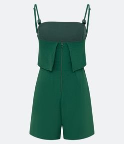 Macaquinho de Alça em Crepe Busto Sobreposto e Pregas