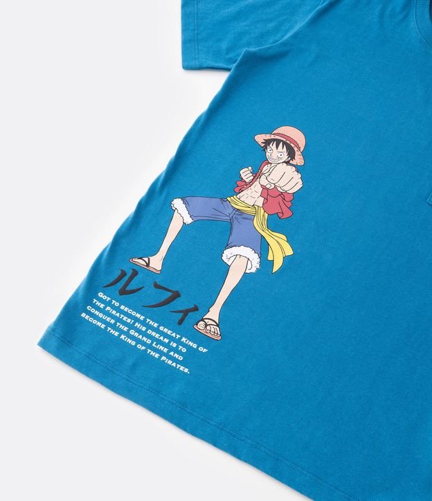 Camiseta infantil Monkey D. Luffy azul, One Piece