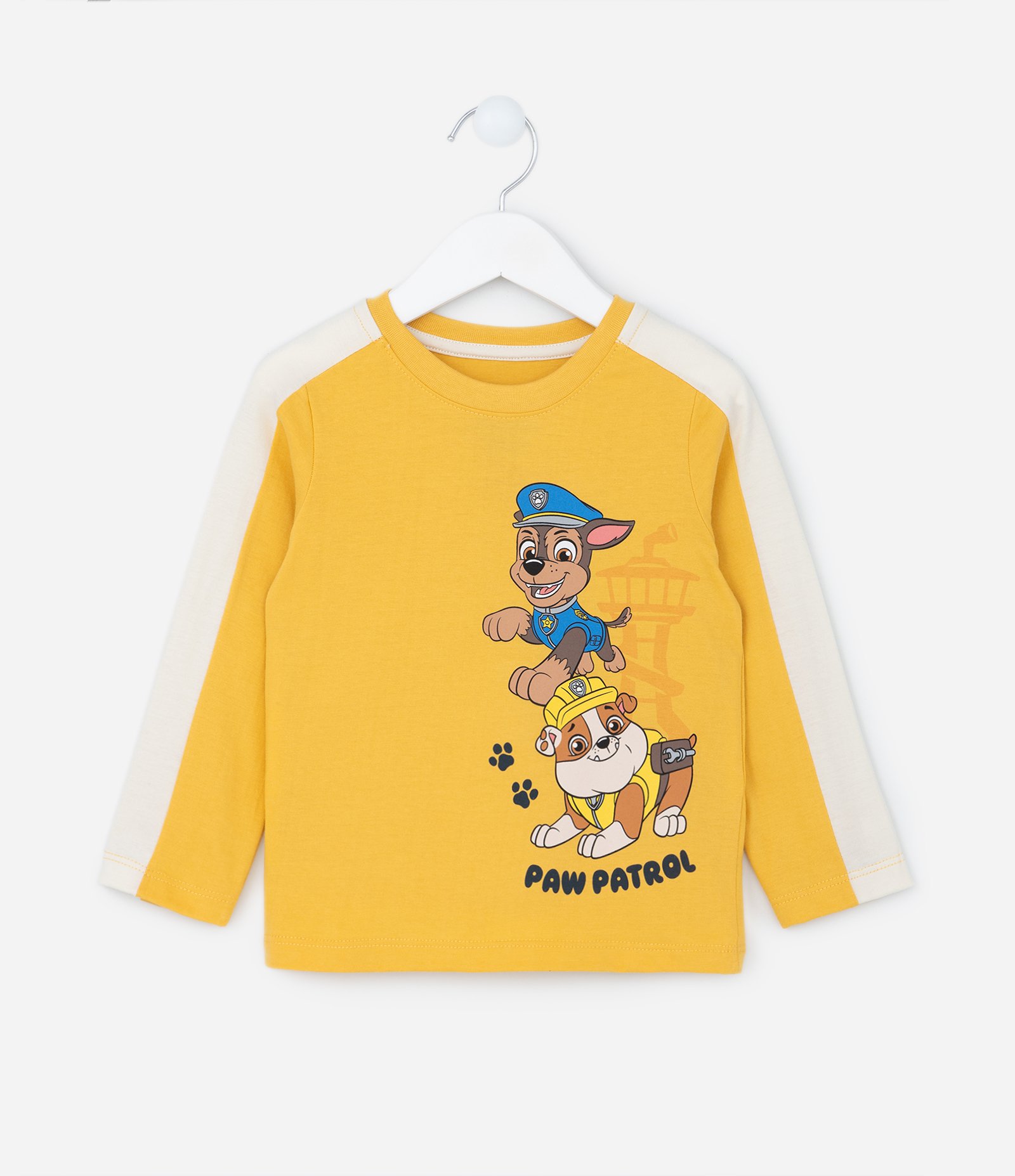 Camiseta Infantil com Estampa Chase e Rubble Patrulha Canina - 2 ao 5 Anos Amarelo 1