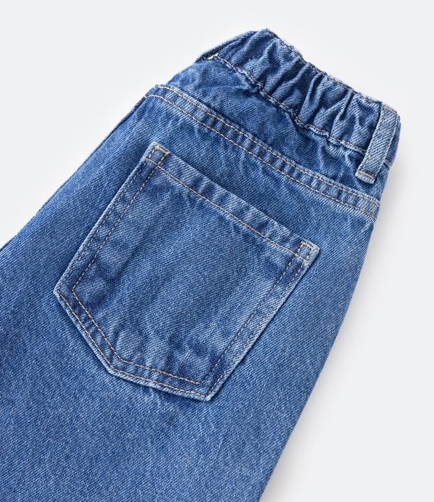 Pantalón Wide Leg Infantil en Jeans con Strass - Talle 5 a 14 años Azul 3