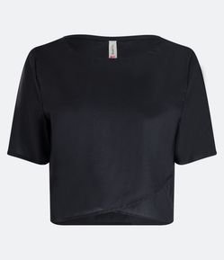 Blusinha Cropped em Viscose com Barra Transpassada