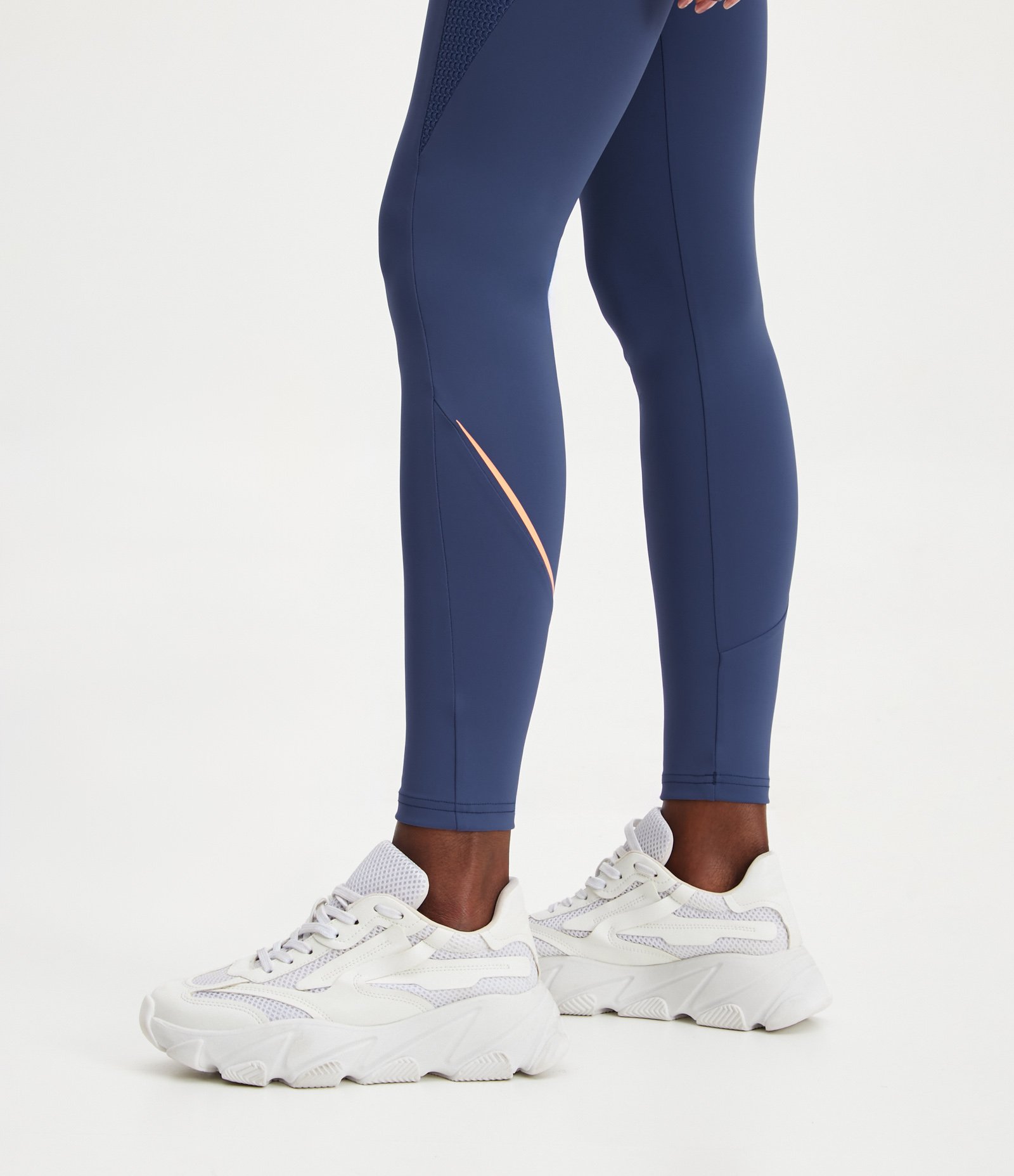 Calça Legging Esportiva em Poliamida com Bolso e Viés Contrastante Azul 7