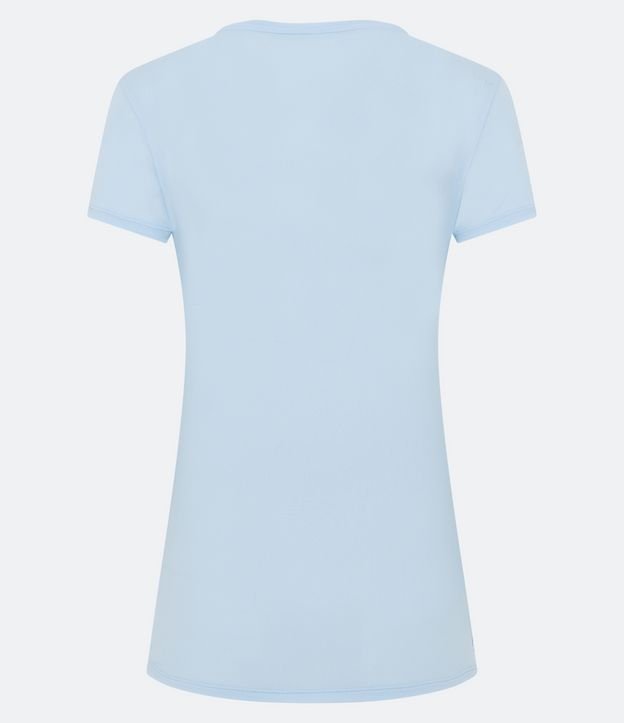 Camiseta Esportiva Básica em Poliamida com Manga Curta Azul Claro 7