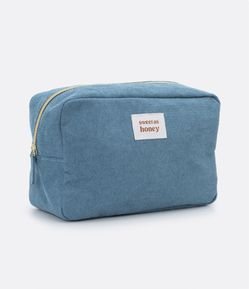 Necessaire Tijolo Sintética com Bordado em Lettering