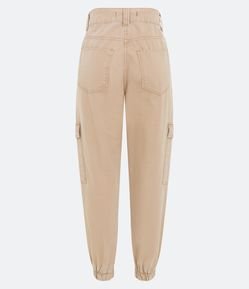 Calça Jogger em Sarja com Bolsos Cargo
