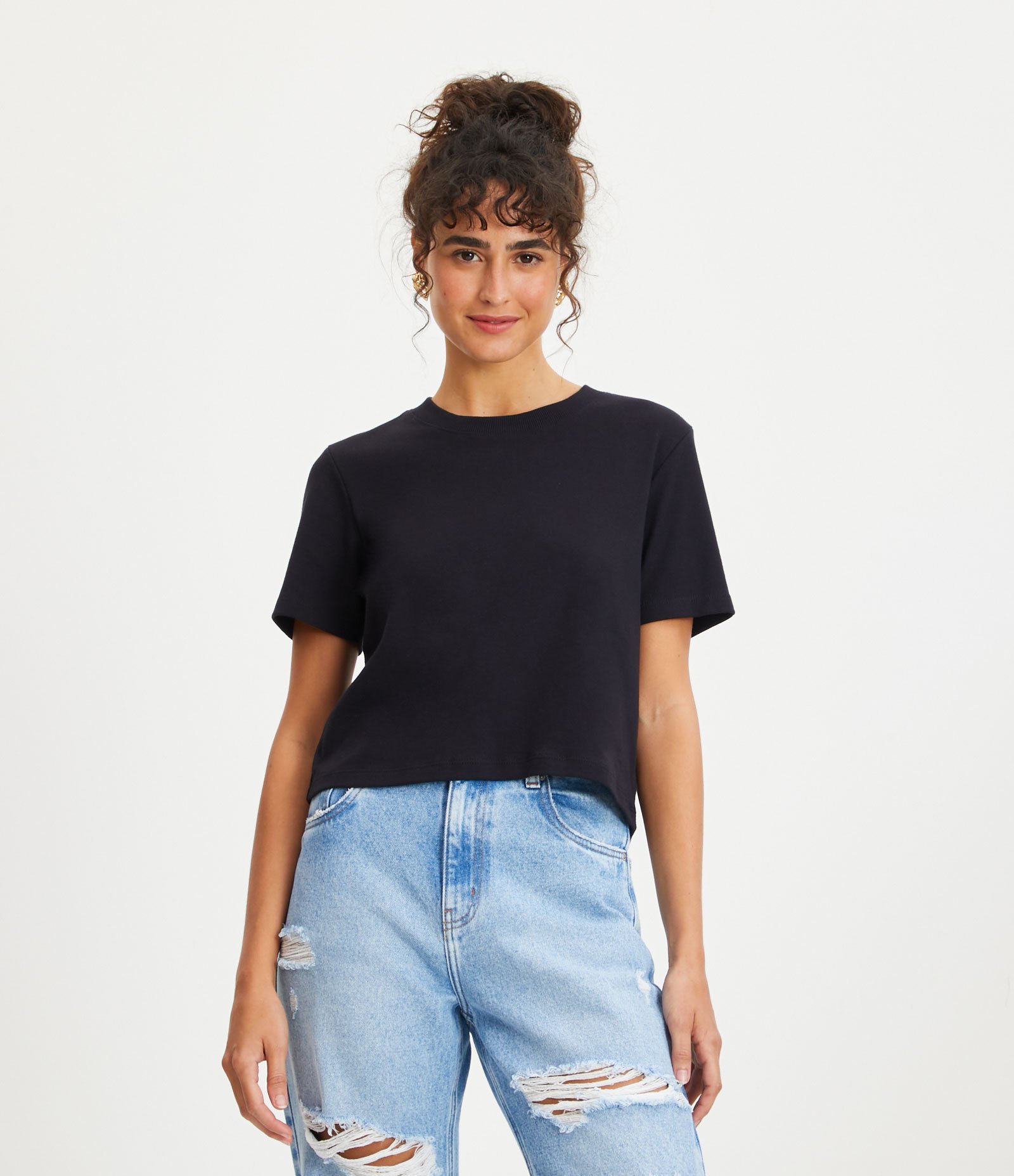 Camiseta Básica em Algodão Preto 1