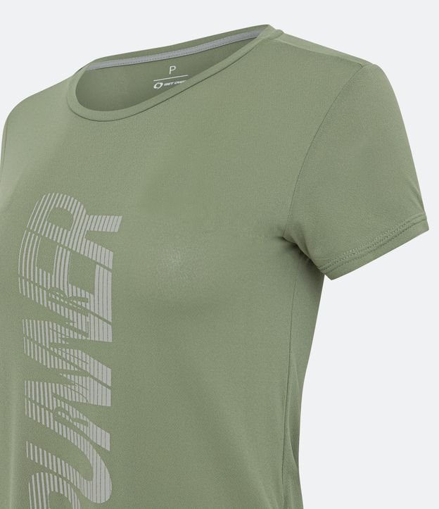 Camiseta Esportiva em Poliamida com Estampa Runner Verde 3