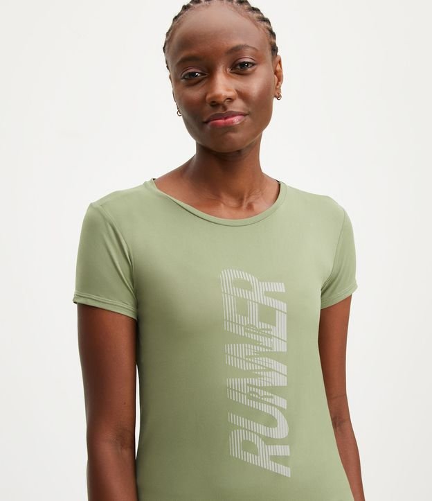 Camiseta Esportiva em Poliamida com Estampa Runner Verde 1