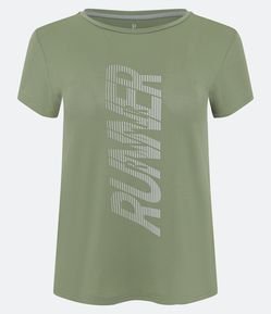 Camiseta Esportiva em Poliamida com Estampa Runner
