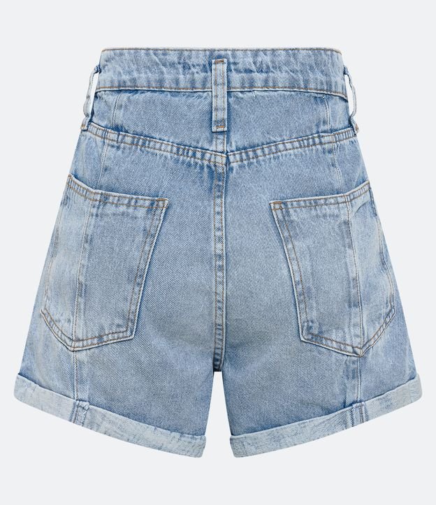 Short Baggy Cintura Alta em Jeans Azul 6