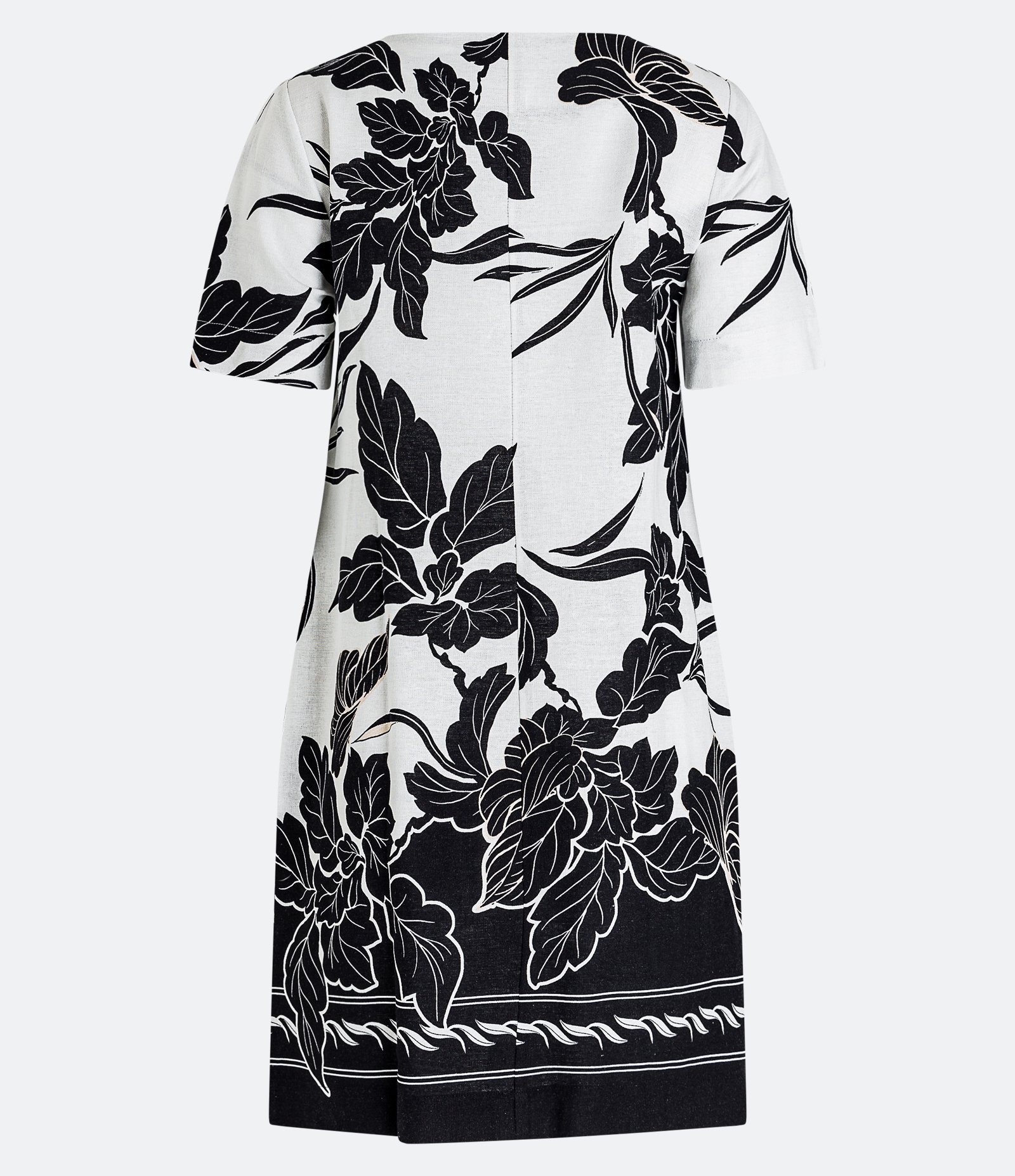 Vestido Curto Manga Curta em Linho com Flores e Folhagens Estampadas Branco 7
