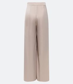 Calça Pantalona Acetinada com Pences nas Costas