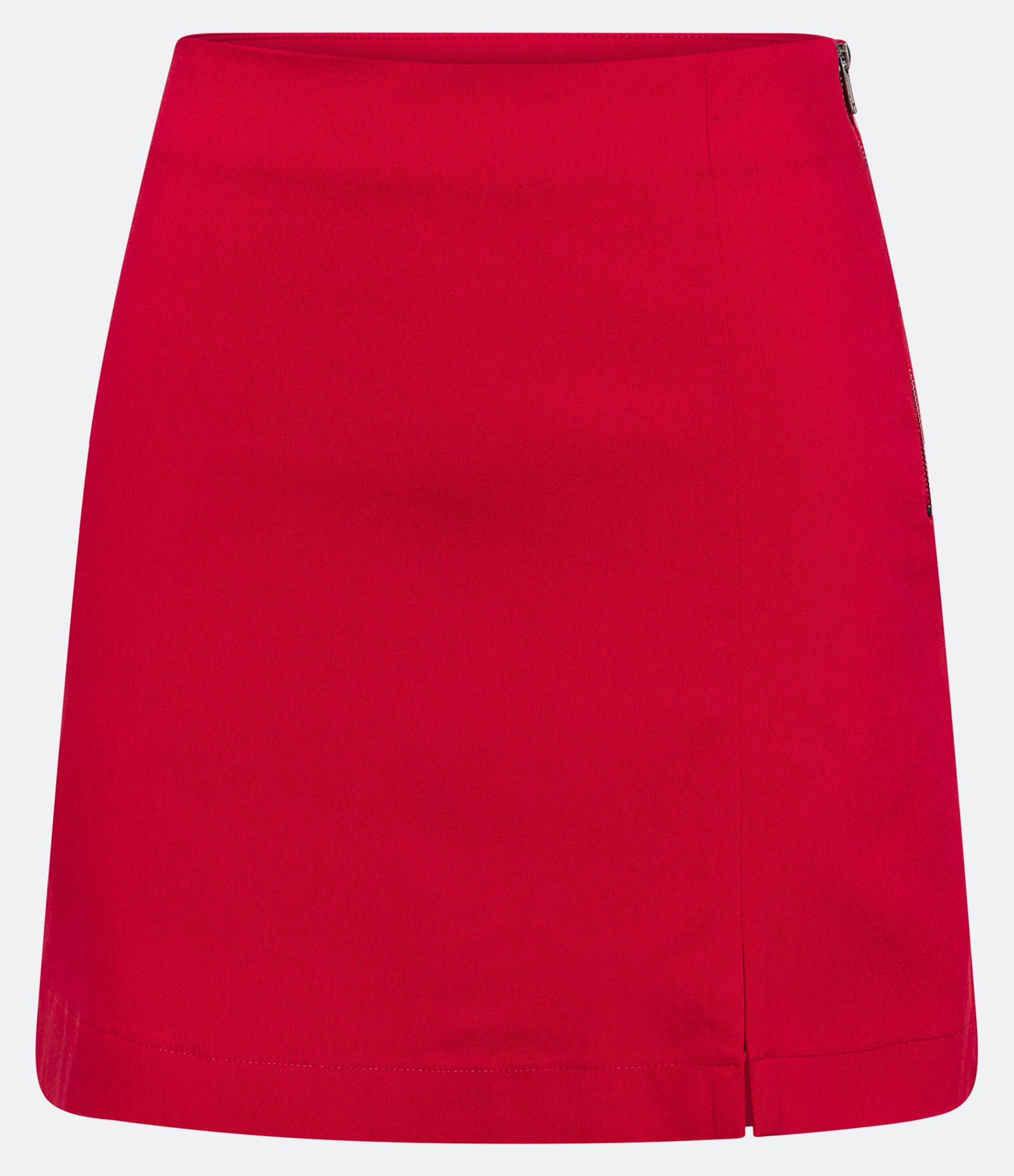 Saia Curta em Bengaline com Fendinha na Barra Vermelho 1