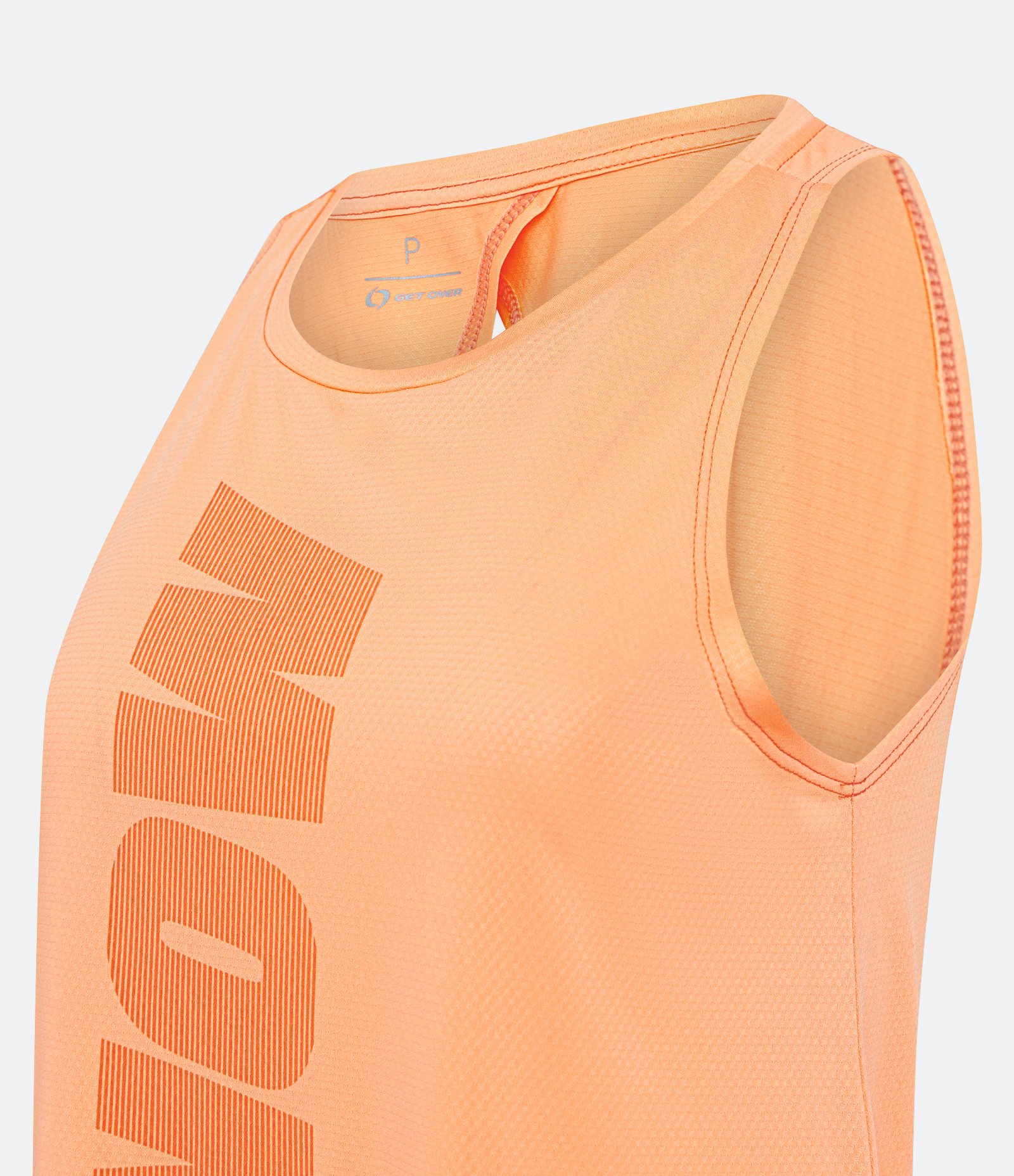 Regata Esportiva com Estampa Lettering e Transpasse nas Costas Laranja 7