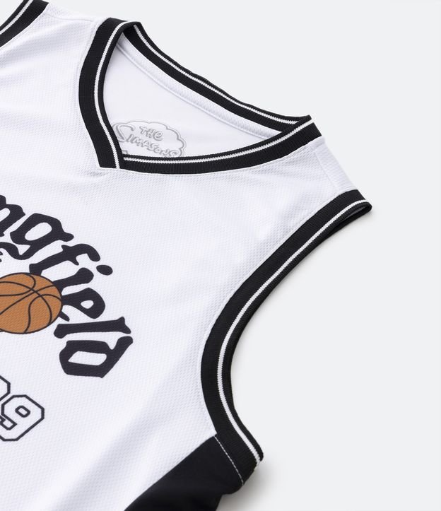 Musculosa Deportiva Infantil de Baloncesto con Estampa Bart Simpson - Talle 5 a 14 años Blanco 3