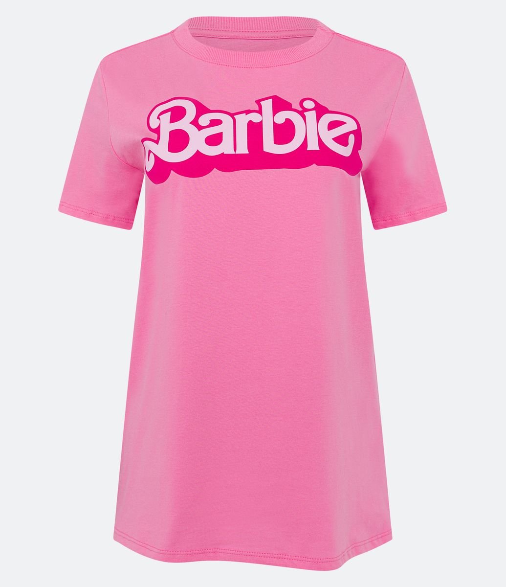 Meia Cano Alto em Algodão com Lettering Barbie Rosa