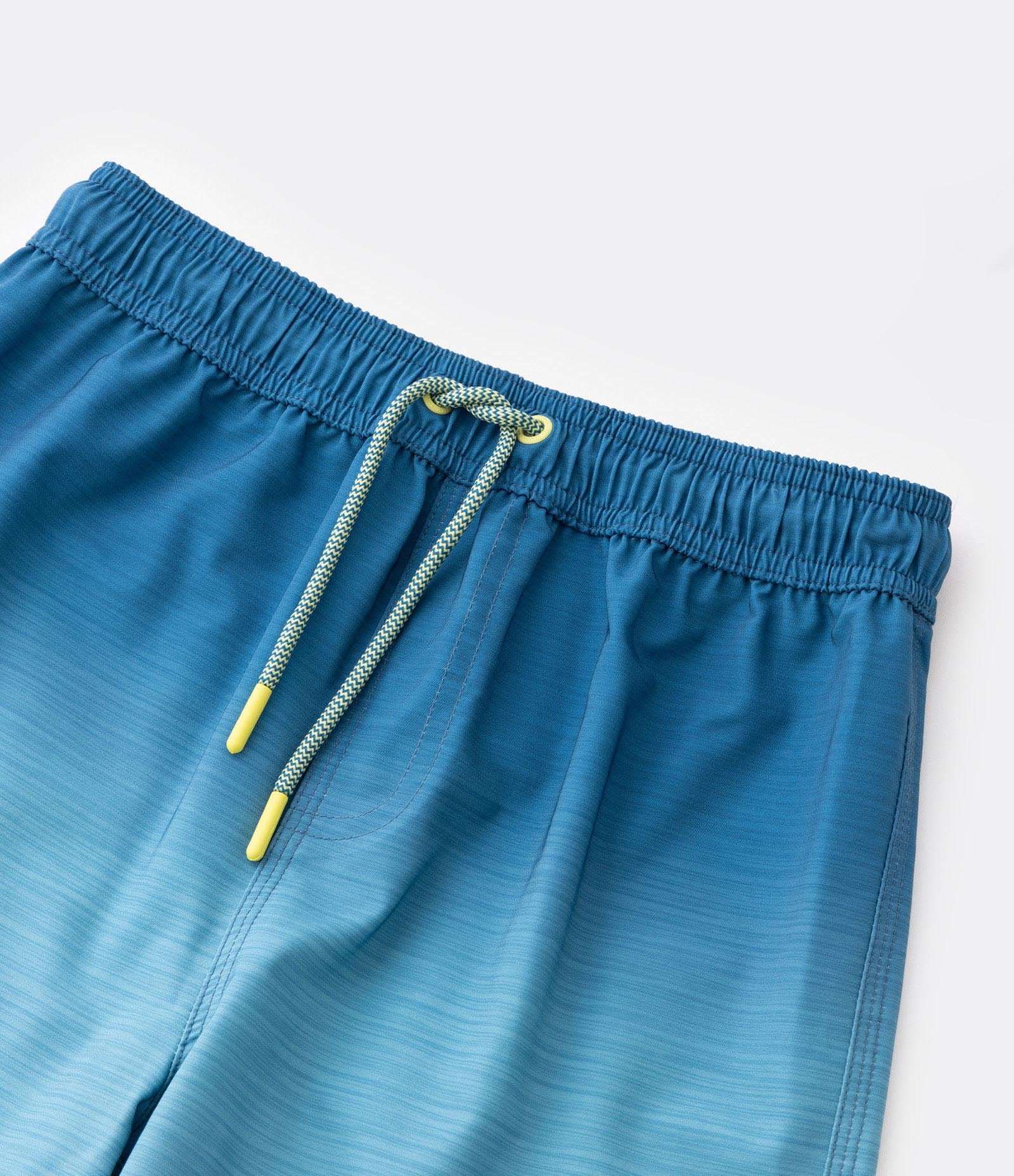 Bermuda de Banho Infantil com Cordão Neon e Estampa Degradê - Tam 5 a 14 Anos Azul 4